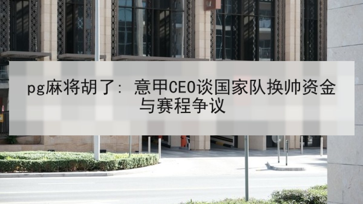 pg麻将胡了: 意甲CEO谈国家队换帅资金与赛程争议
